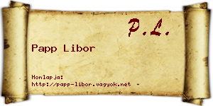 Papp Libor névjegykártya
